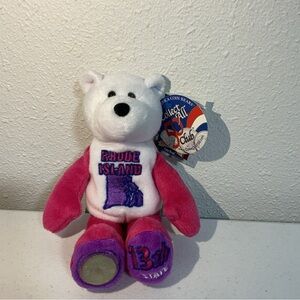 Rhode Island Collectible Bear - Pink and White